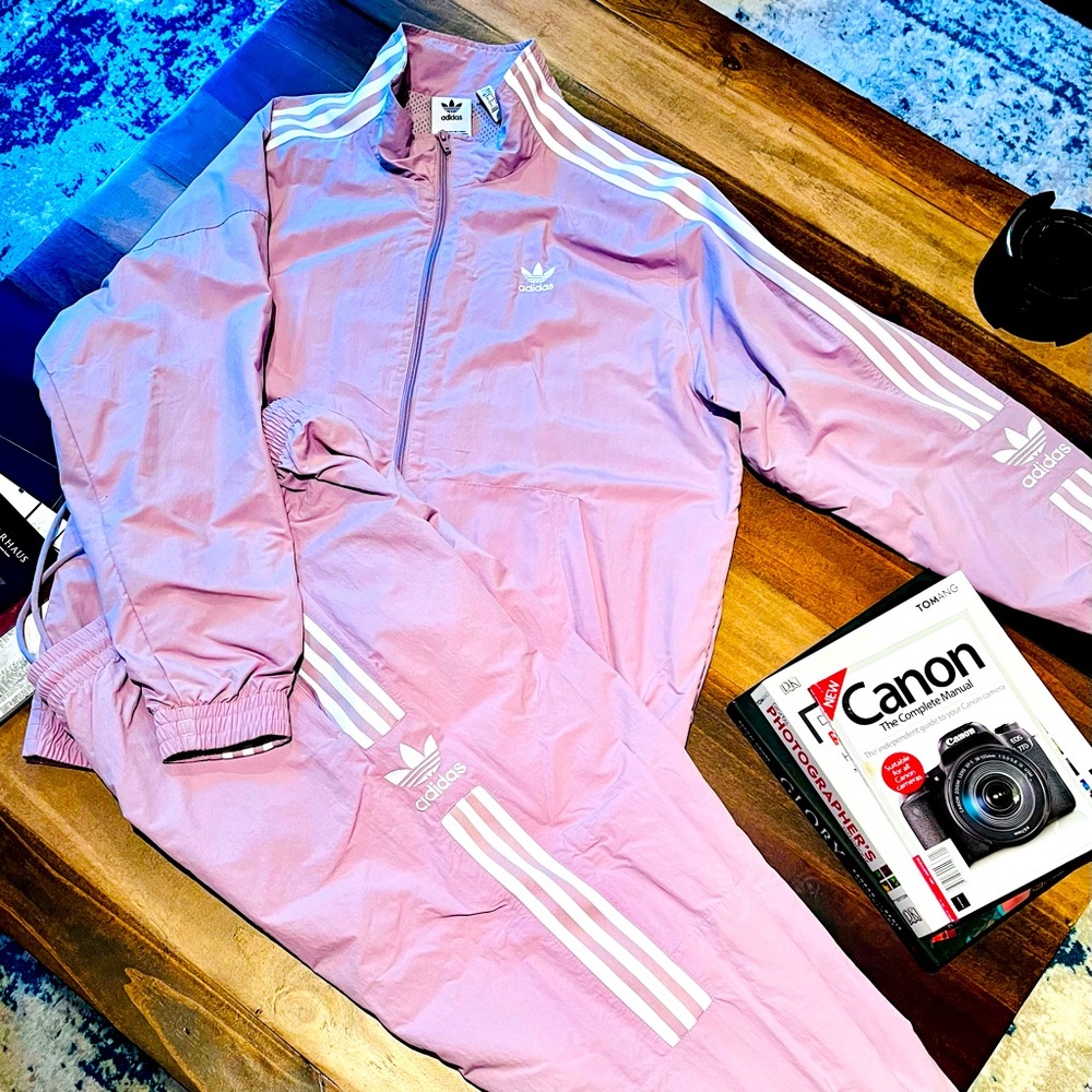 Adidas Tracksuit - Men’s Large. Light gray/lavender tint! Rare color!